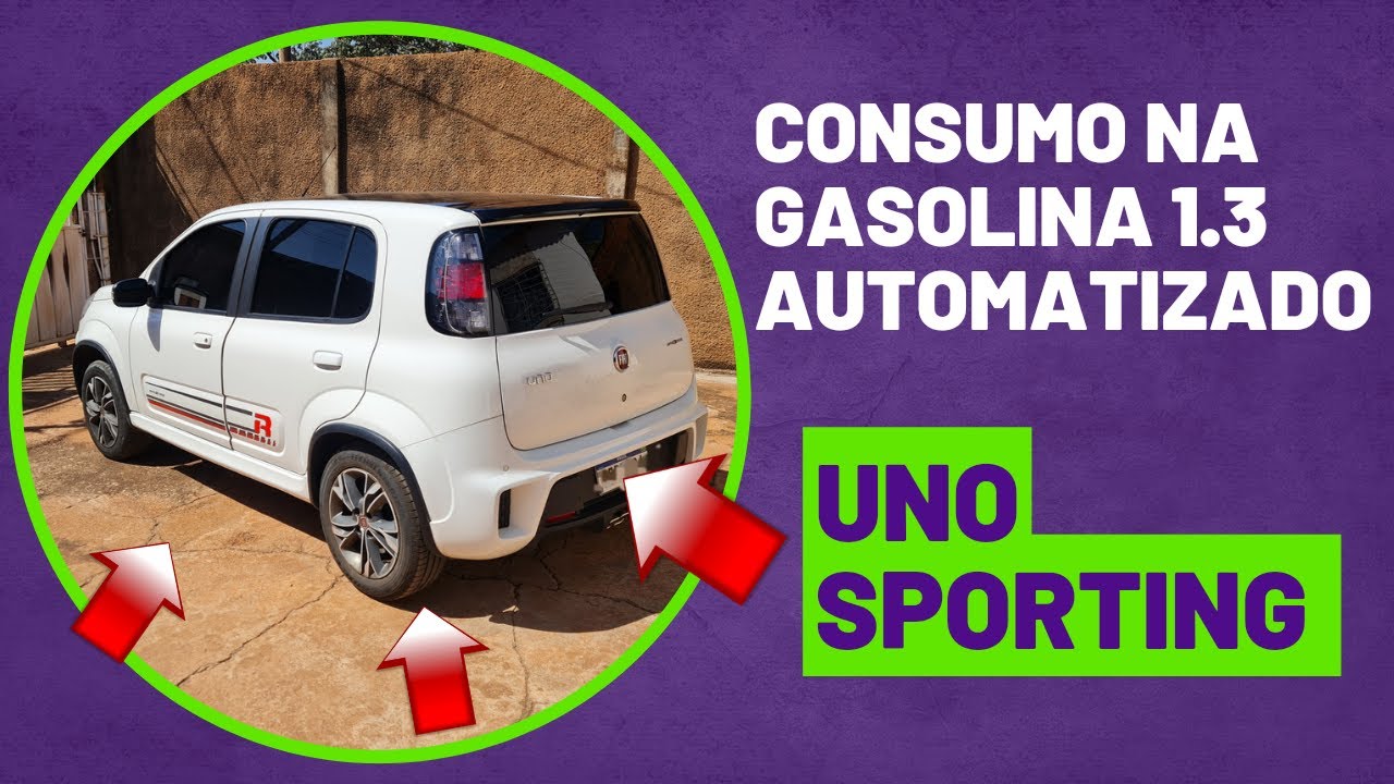 CONSUMO DE GASOLINA DO FIAT UNO SPORTING 1.3 AUTOMATIZADO GSR #fiatuno