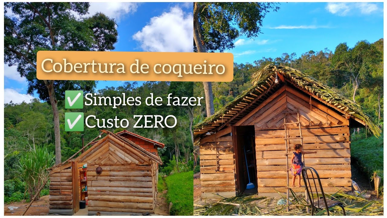 NOVA COBERTURA COM PALHA DE COQUEIRO NO RANCHO
