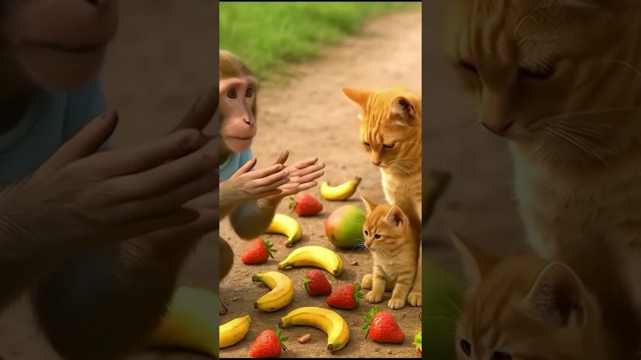 Cute Kitto🐱 with monkey🐒 | 