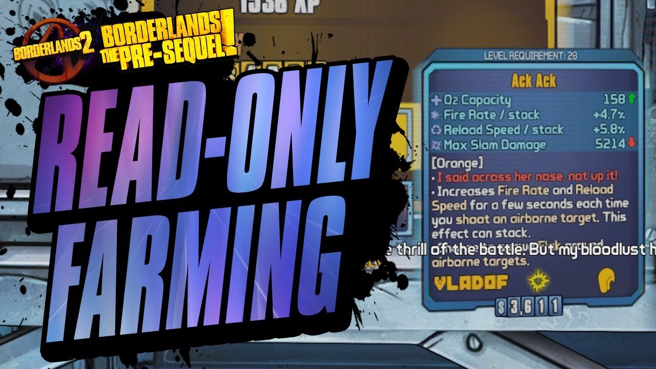 How to Read-Only Farm! Borderlands 2 & Pre-Sequel (still working in 2025)