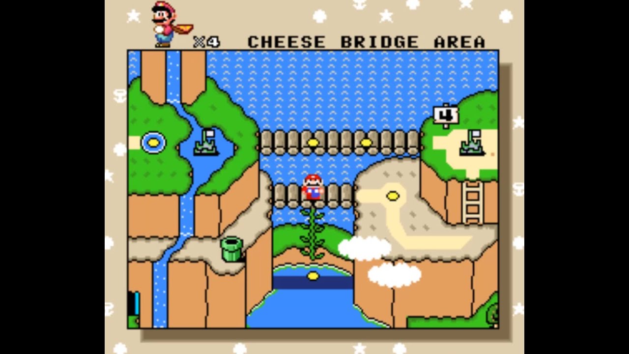 Super Mario World SNES Cheese Bridge Secret Exit With and Without Yoshi Methods