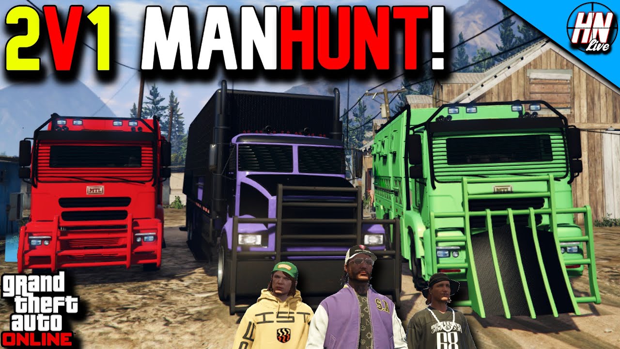 GTA 5 MANHUNT - Pounder Custom vs Acid Labs! ft. @NPC-YSK @twingo.mp4