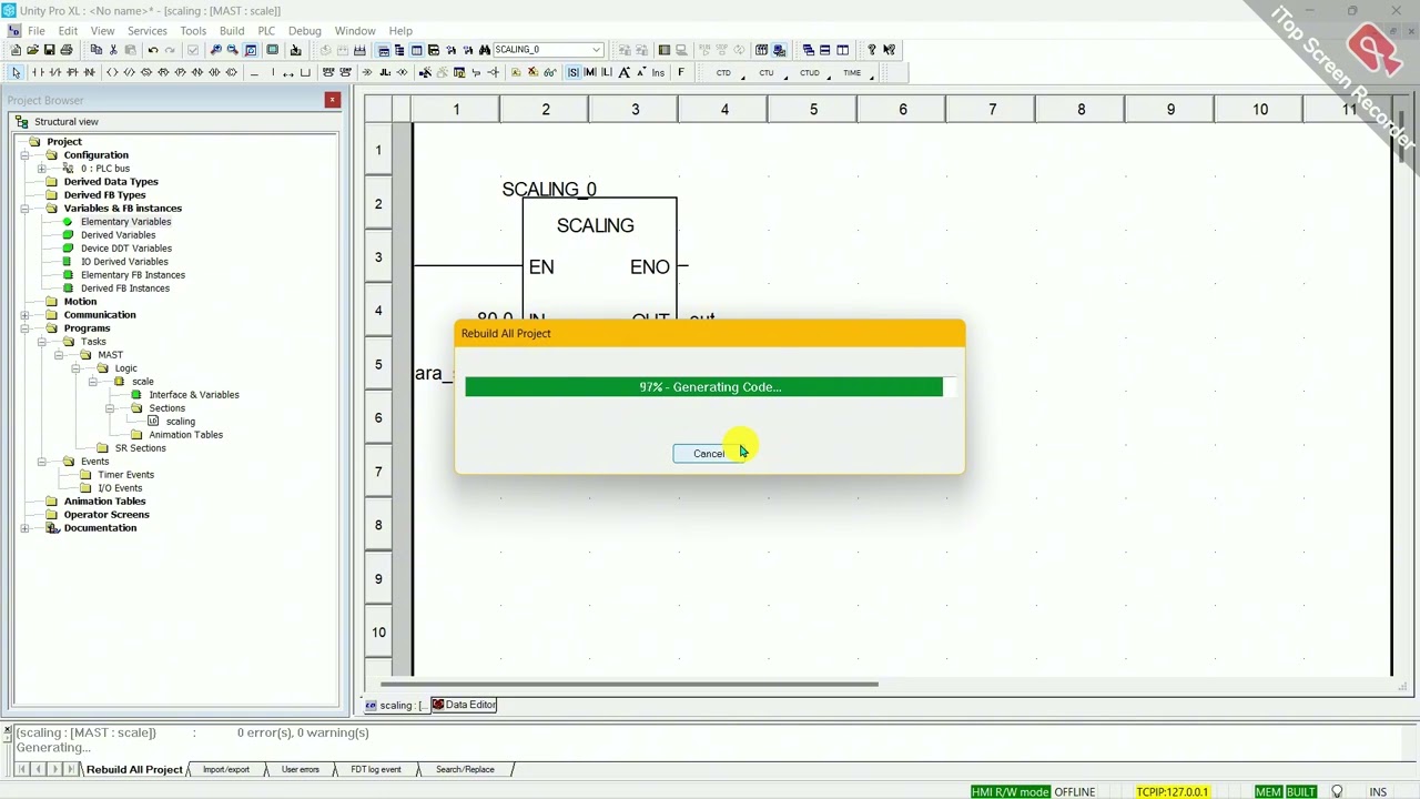 SCHNEIDER PLC UNITY PRO XL [ SCALING INSTRUCTION ] PROGRAMMING