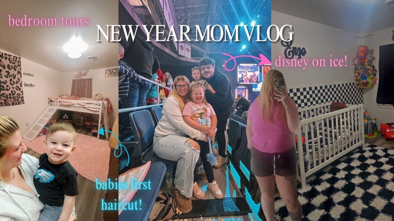 NEW YEAR MOM VLOG🎉 kids bedroom tours, first haircut, looking at kittens, disney on ice + more!