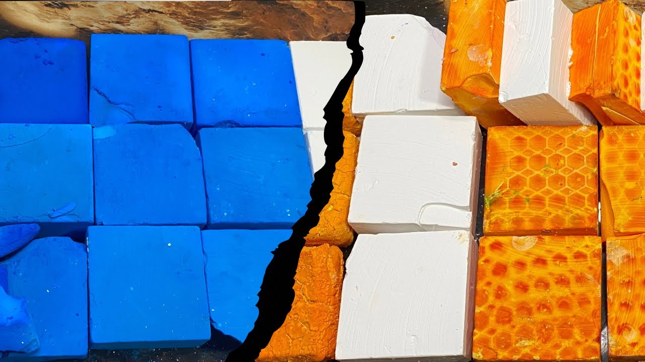 Dyed Blue Yellow and fresh Blocks Compilation Video 💙💛 | sleepaid