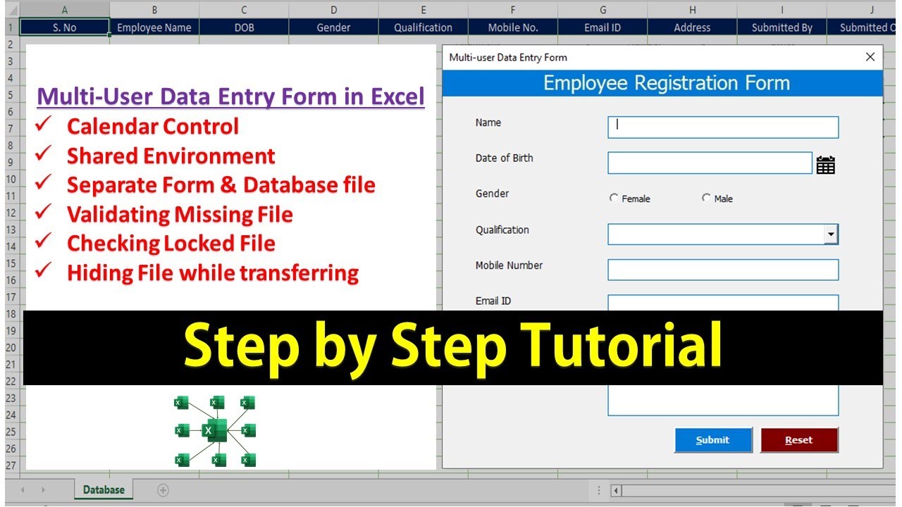Multi-User Employee Registration Form in Excel and VBA