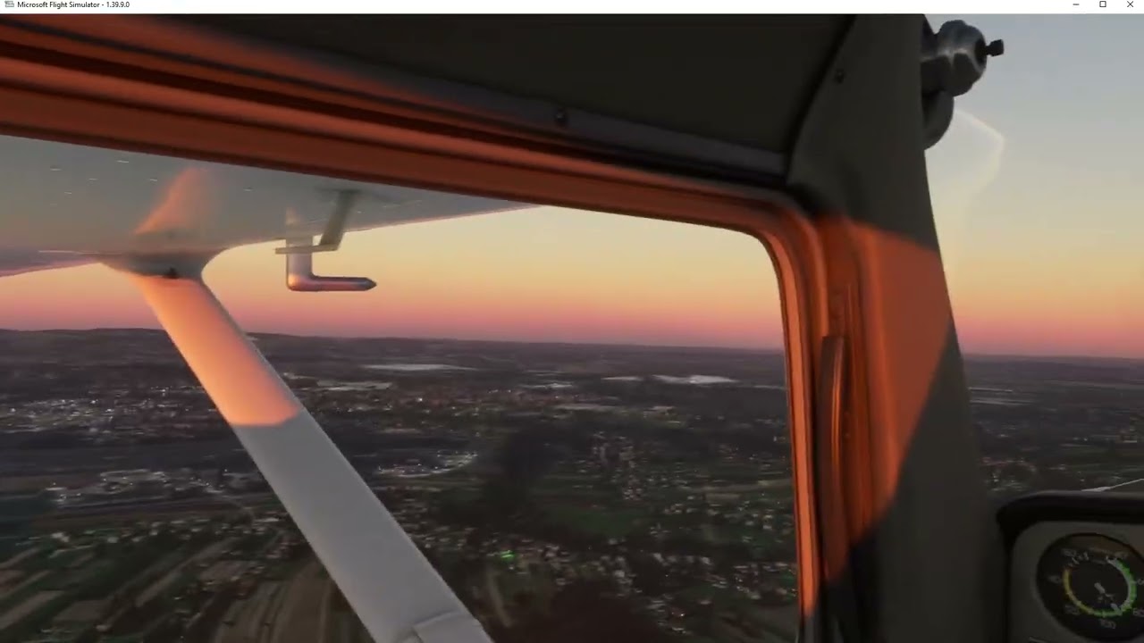 Wieczór / Evening - EPKR Krosno PL krąg nadlotniskowy / traffic pattern Cessna 152. MSFS 2020.