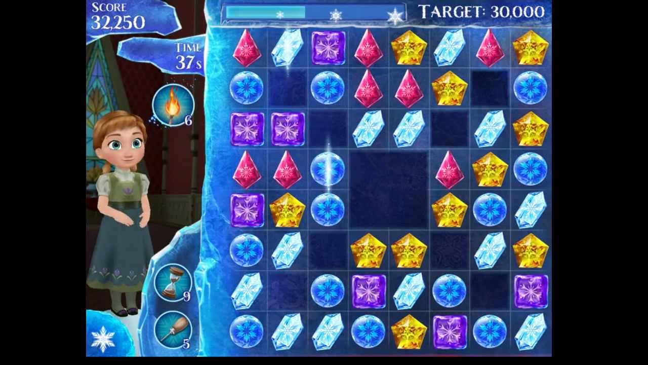 Frozen Free Fall 3 stars on Level 33 no power-ups