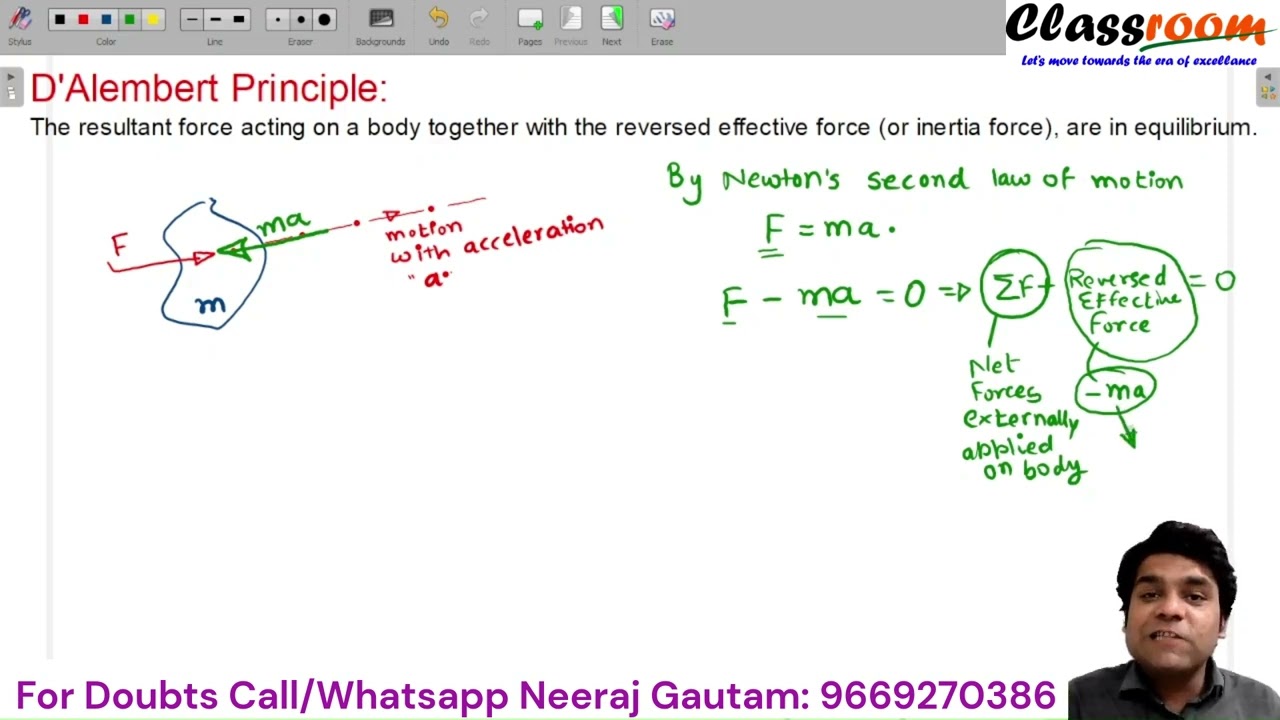 Inertia Force Analysis of I  C  Engine Part 1 D'Alembert Principle