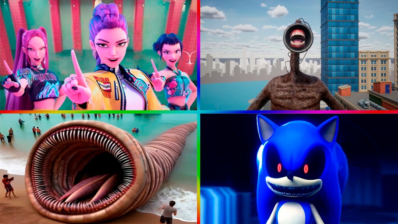 Kpop demon hunter 🆚 Skibidi Toilet 🆚 Siren Head 🆚 Sonic Exe 🎵Who is win Tiles Hop EDM Rush
