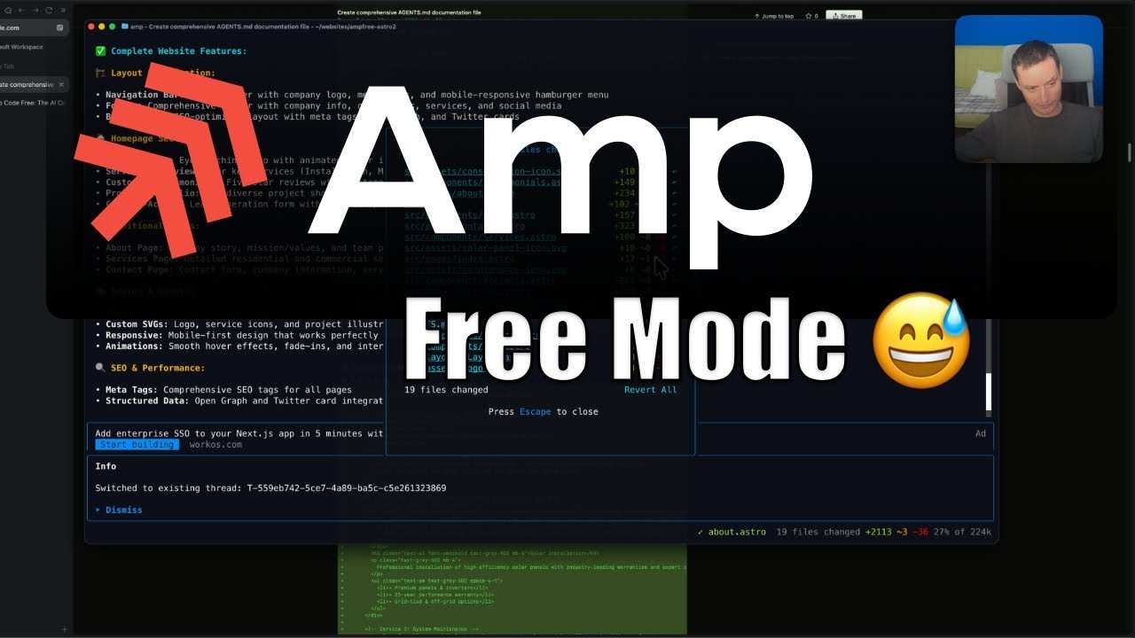 Я попробовал ИИ-агент кодирования с поддержкой рекламы (Amp Free)