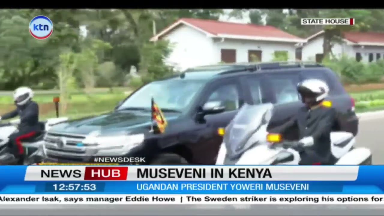 Ugandan President Yoweri Museveni on a one day visit to Kenya