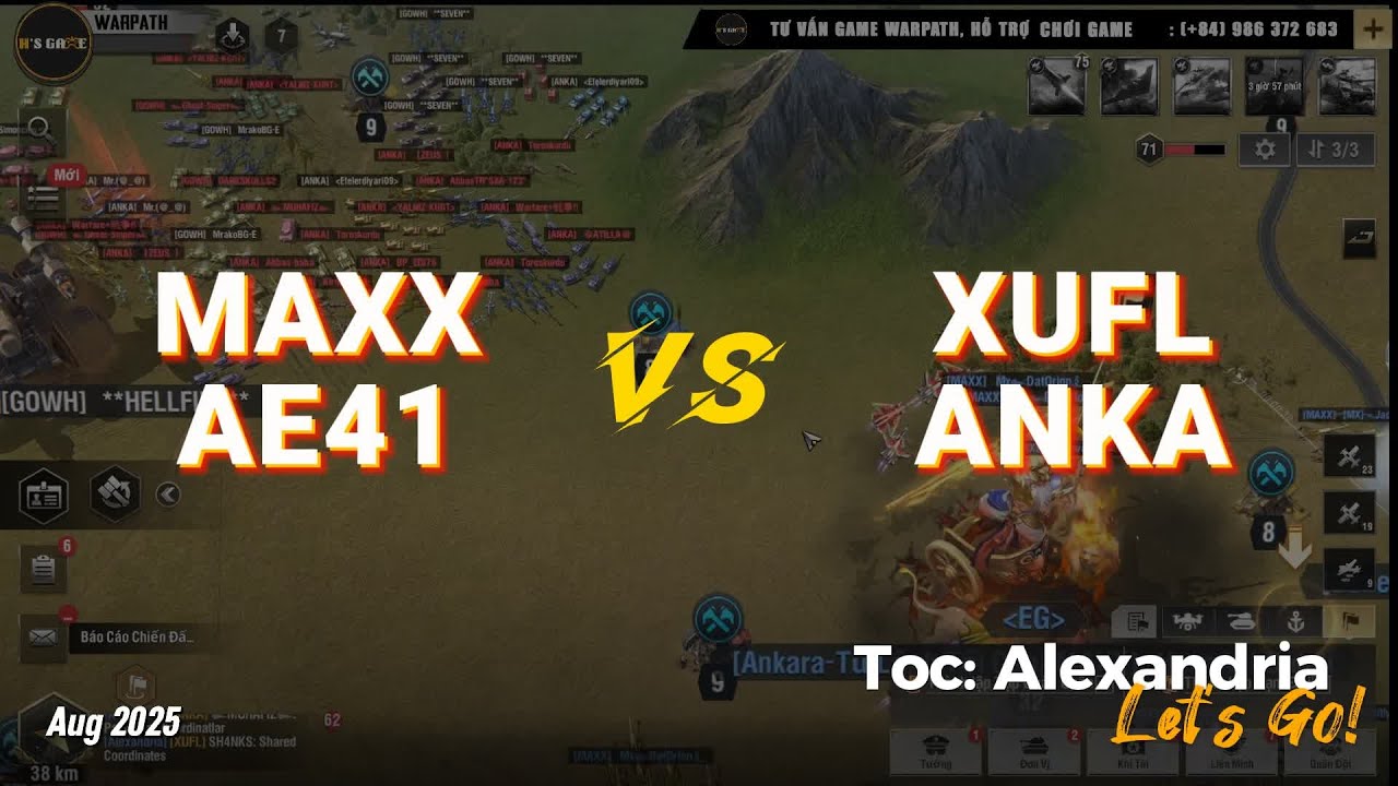 Trận đánh Alexandria: MAXX, AE41 vs XUFL, ANKA | Warpath v12.5