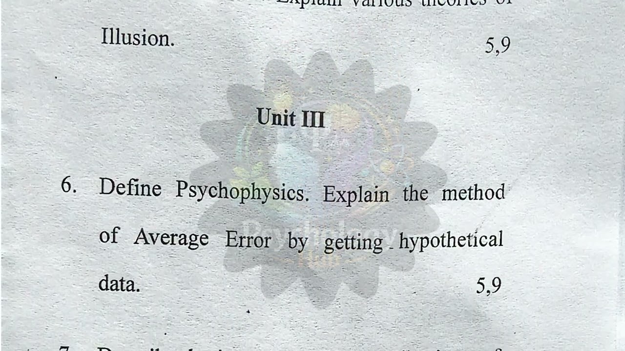Experimental psychology previous year question paper #psychology #exam #pyqp m.a. psychology 