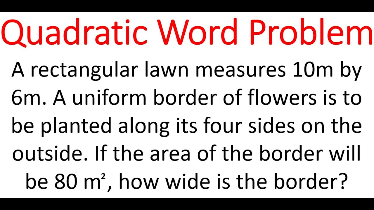 Width Of Border That Surrounds Rectangular Lawn