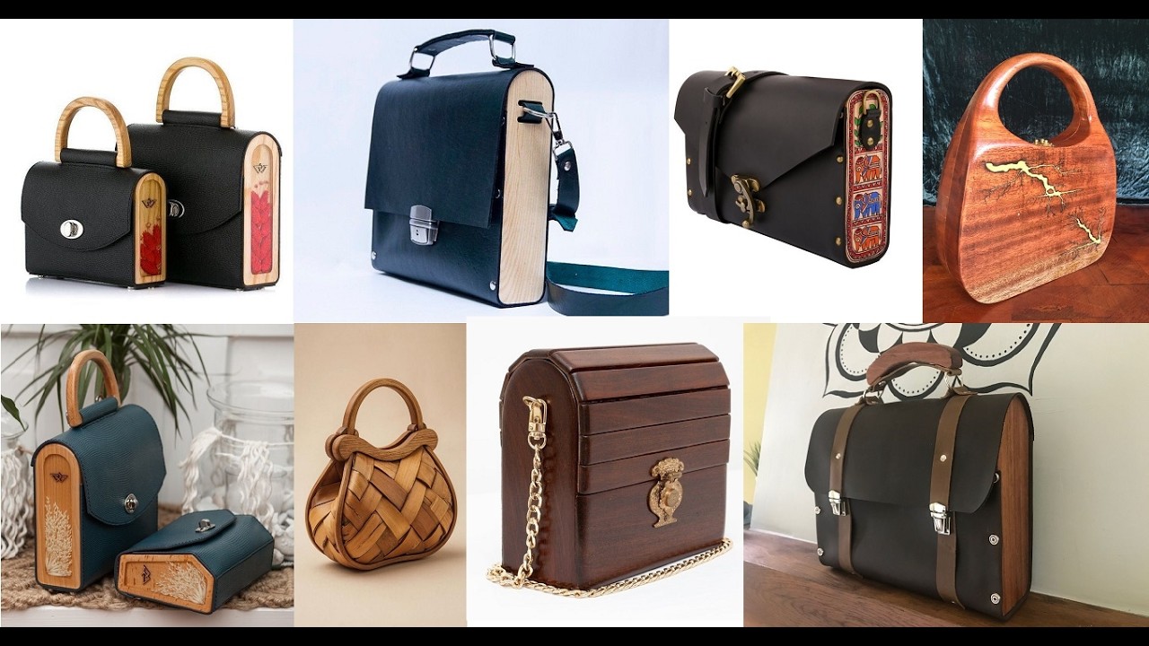 Handcrafted Wooden Frame Bags of Leather & Mixed Material Designs