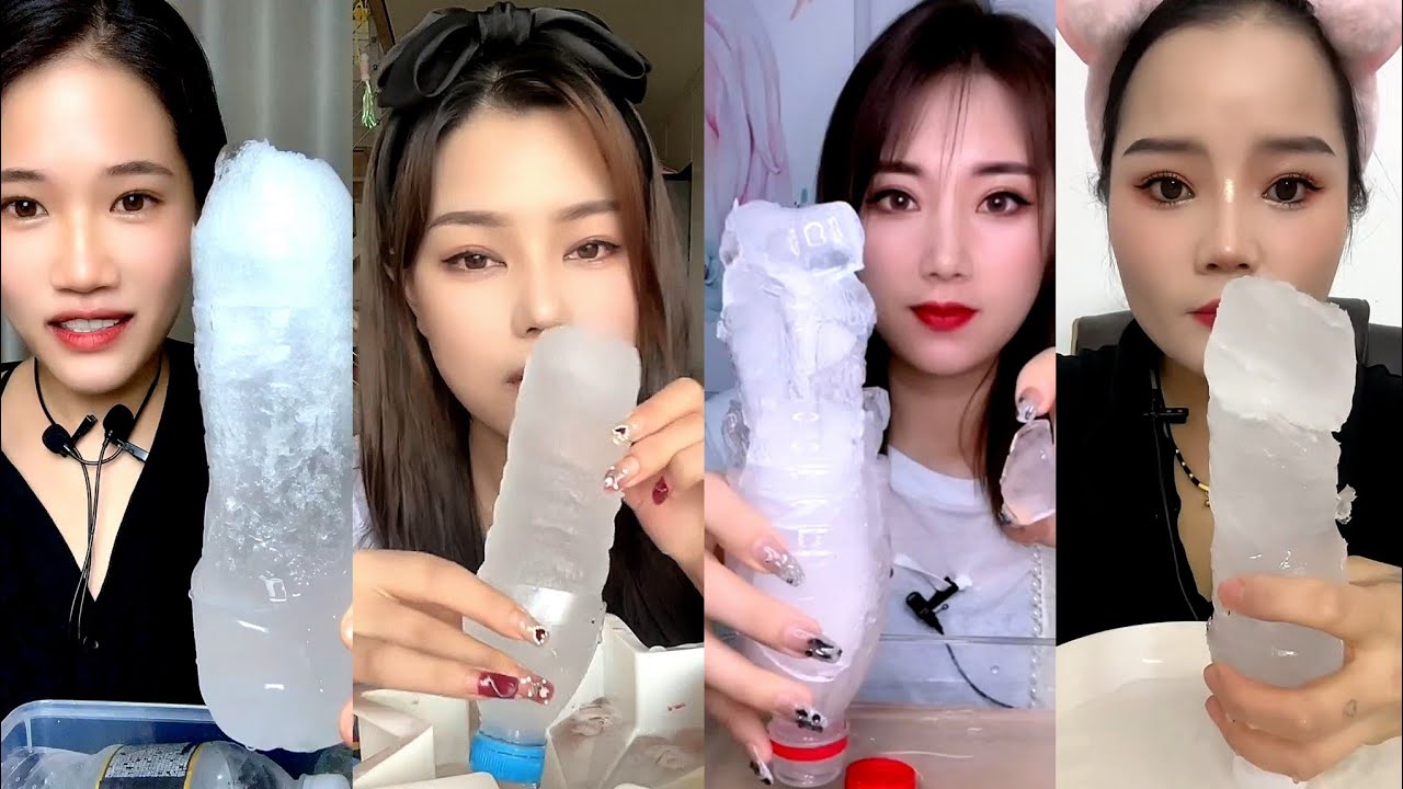 ASMR WATER BOTTLE SLUSH ICE / WHITE ICE / THIN ICE. ICE EATING