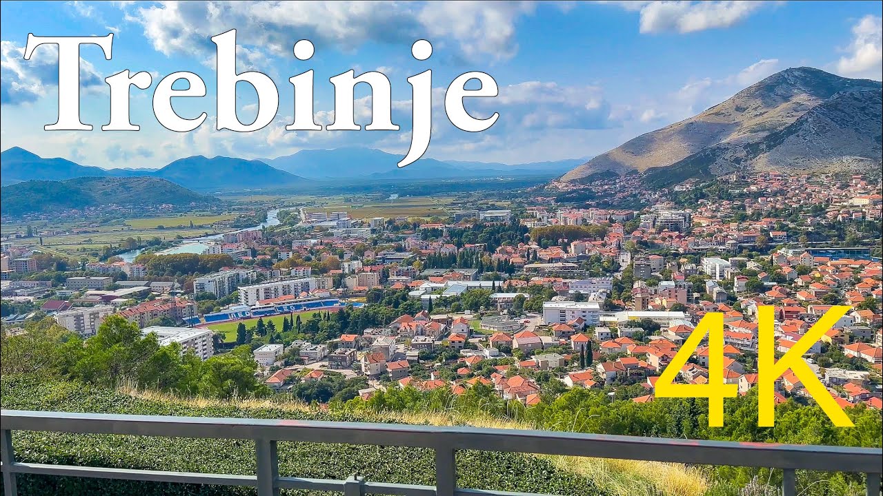 Требинье ☀️ Пешеходная экскурсия по Боснии и Герцеговине 4K 60fps ▶︎Подписи