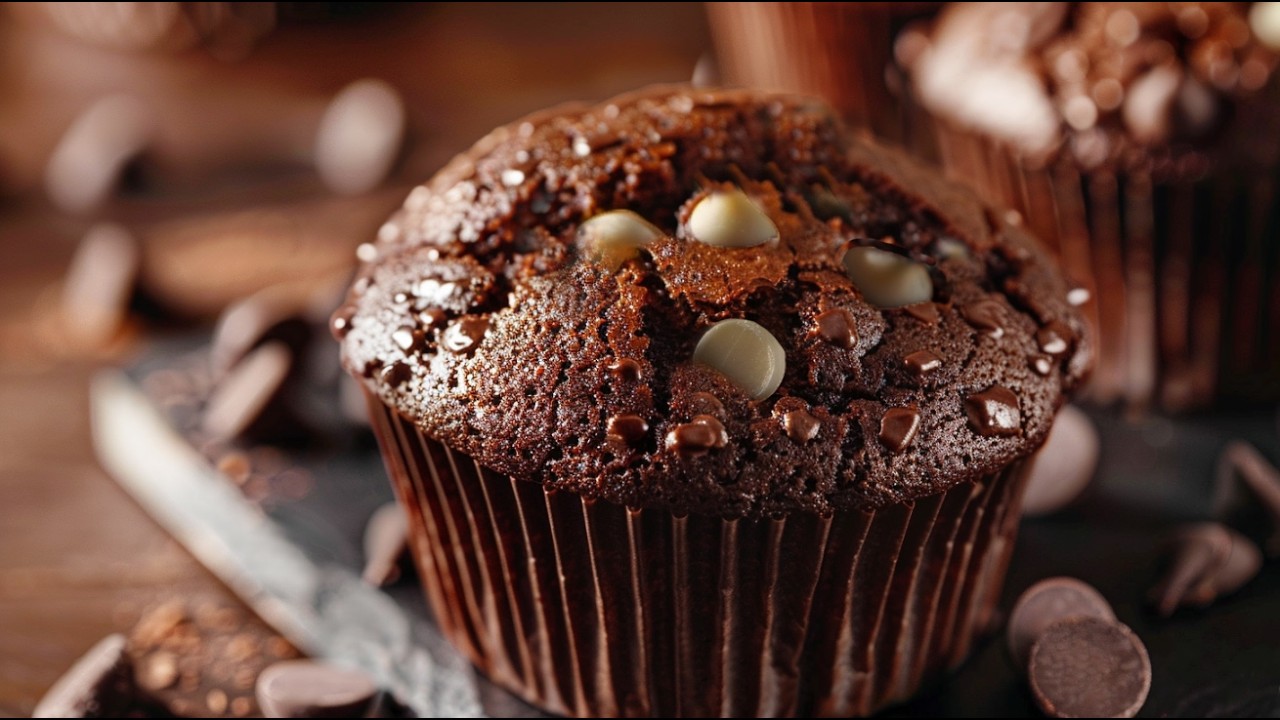 John Kirkwood's Triple Chocolate Muffins 4k: Chocolate Heaven