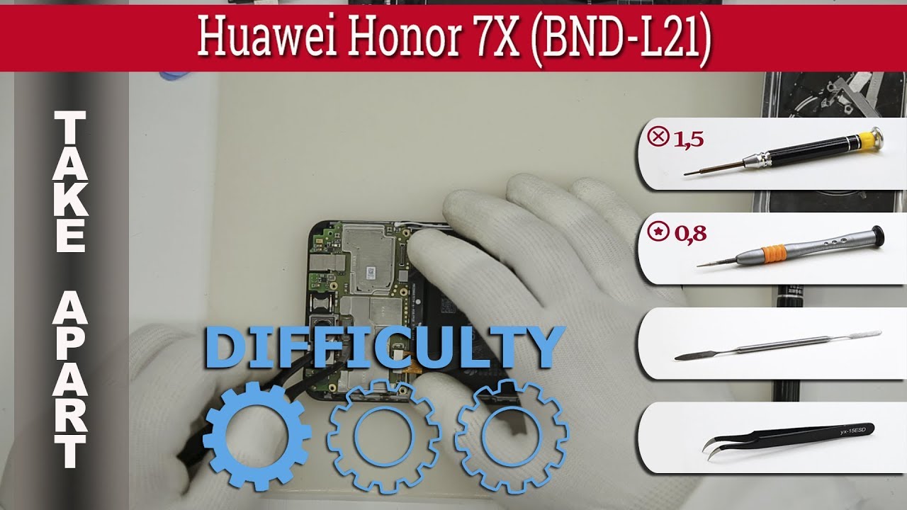 Как разобрать 📱 Huawei Honor 7X (BND-L21) Разборка и ремонт