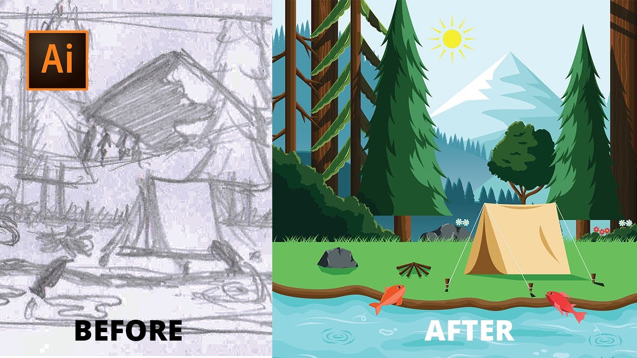 CARA MEMBUAT ILUSTRASI KEREN VEKTOR | Adobe Illustrator Tutorial | Speedart Speedpainting #4