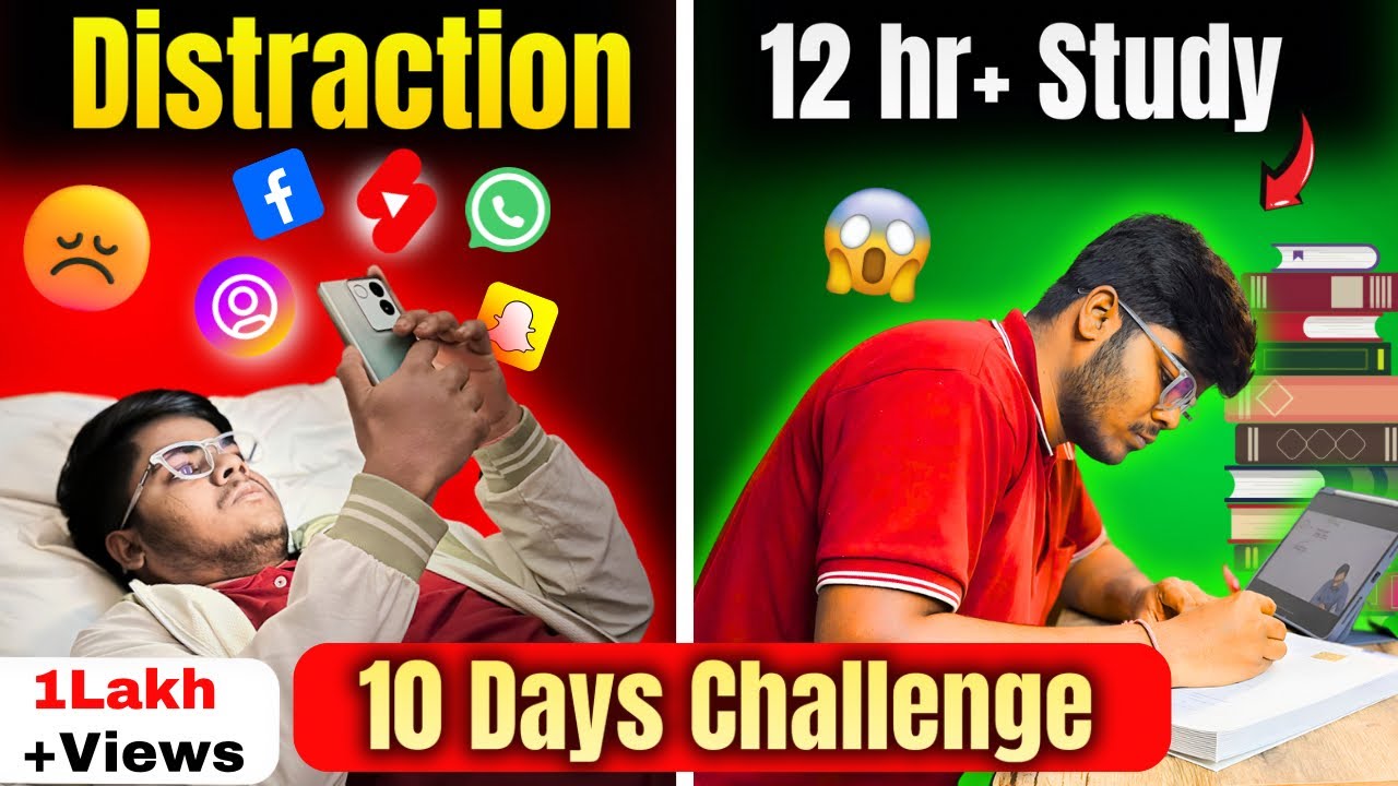 Study 12 hrs+ Without Distraction📵|Overcome distractions in 10 days🤯|NEET/IIT JEE/UPSC Must watch