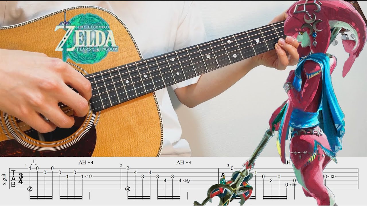 【TAB Tutorial】Zelda Breath of the Wild: Zora's Domain - Fingerstyle Guitar Cover