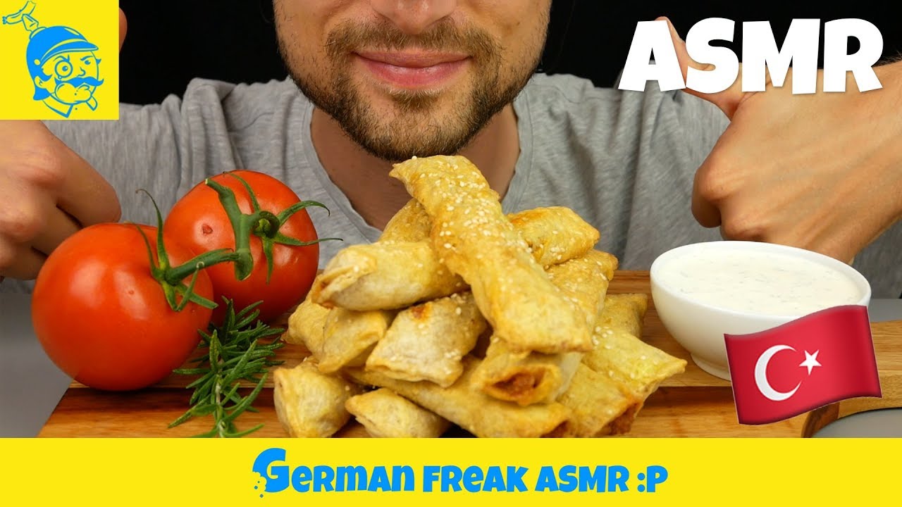 ASMR eating SIGARA BÖREK with beef (Turkish food)🇹🇷 - GFASMR