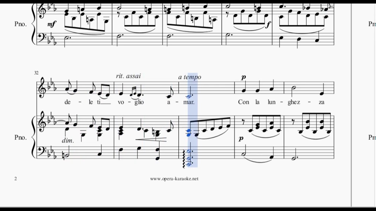 Sebben Crudele - Karaoke in C minor - Low voices (instrumental accompaniment)
