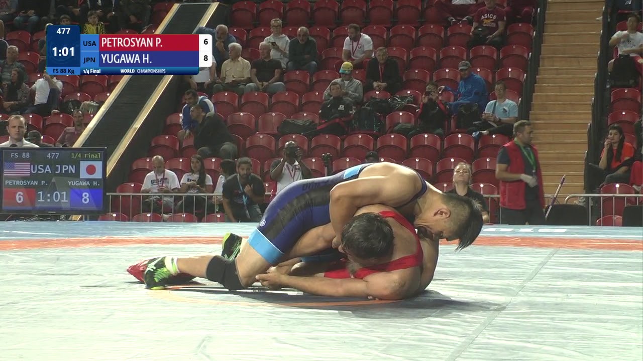 1/4 FS - 88 kg: P. PETROSYAN (USA) v. H. YUGAWA (JPN)