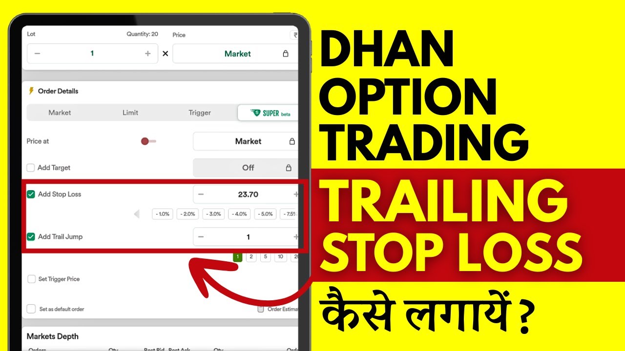 Dhan App Option Trading Trailing Stop Loss - How to Set Trailing Stop Loss in Dhan?