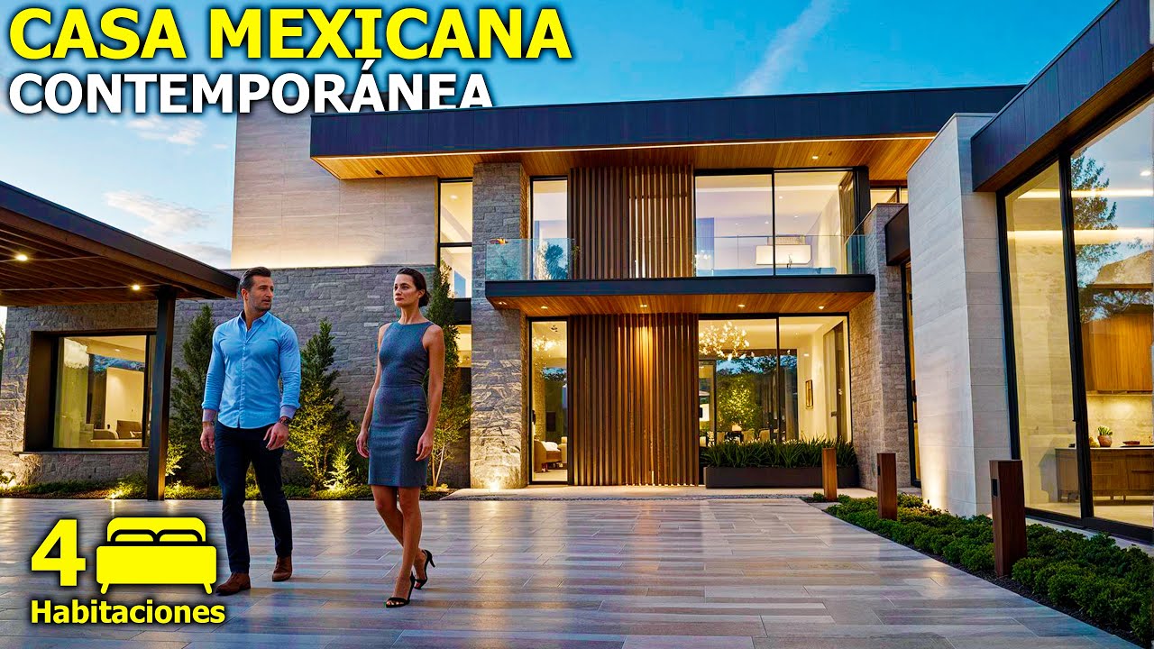 IMPACTANTE CASA de UN PISO estilo MEXICANA CONTEMPOR&Aacute;NEA