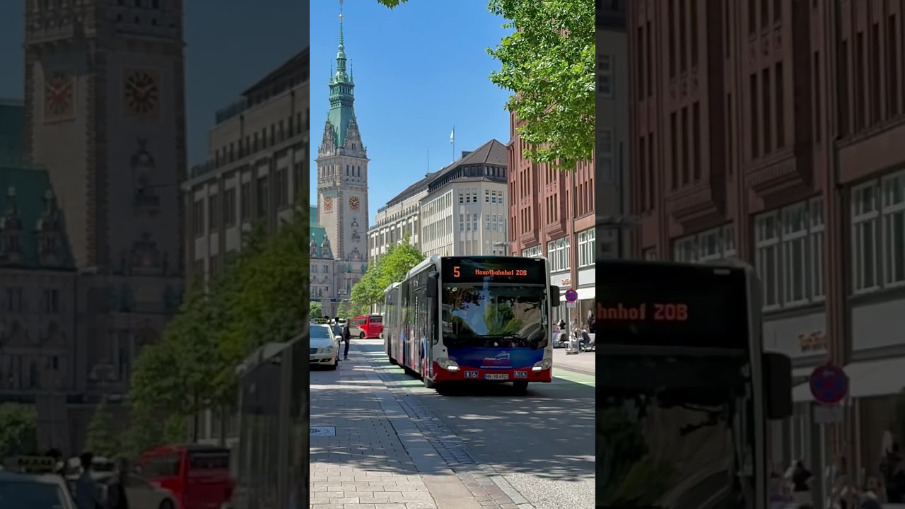 HAMBURG * Buslinie 5 vor Rathaus #short #shorts #hamburg #bus #busspotting #deutsch #townhall