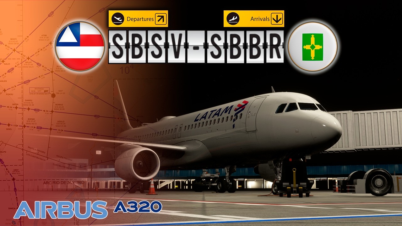 MSFS2020 IVAO | 🛫 SBSV (SSA) - SBBR (BSB) 🛬 | AIRBUS A320 TAM3777