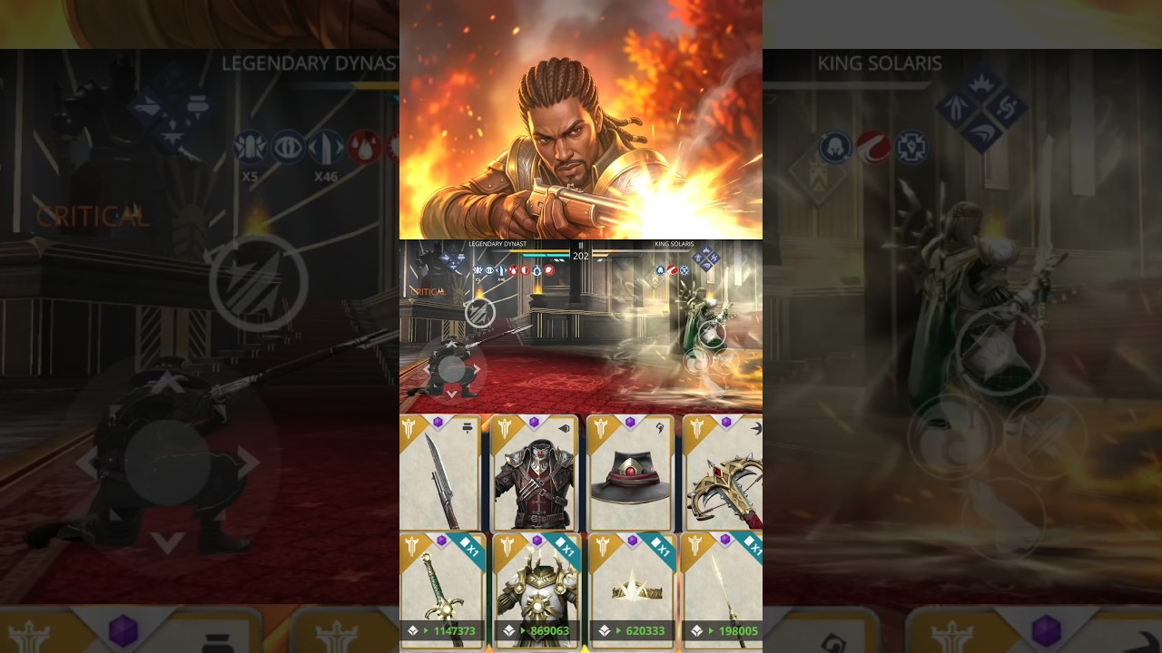 COOKING THE BOSS KING SOLARIS WITH HUNTER SET 😱🔥 #shorts #shadowfight3