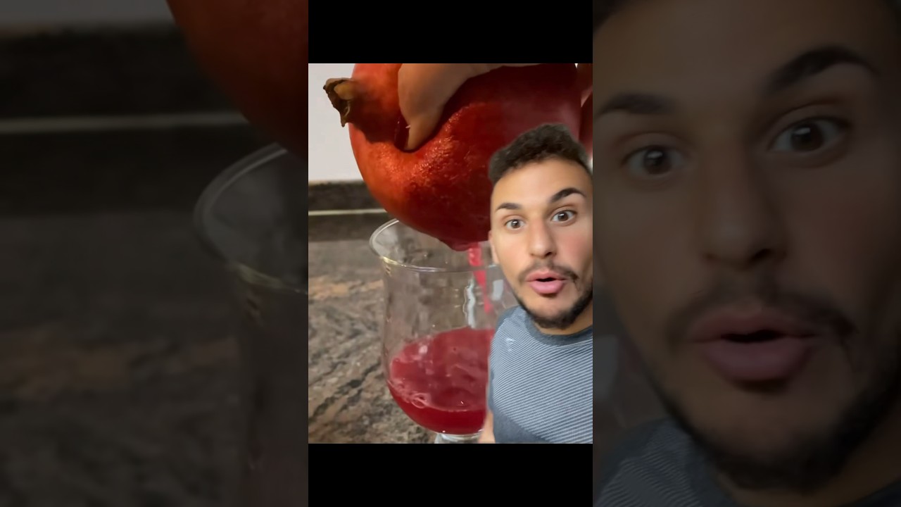 Granatapfel Saft einfach auspressen! Schau es dir an. 