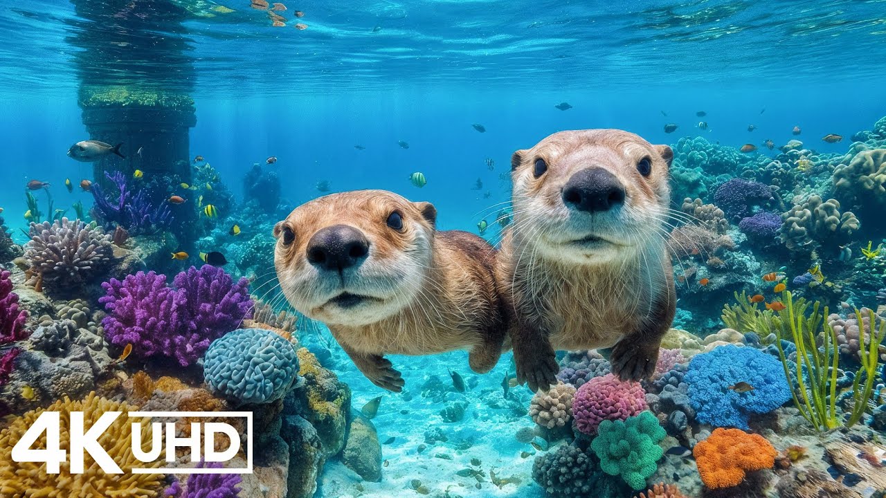 Лучший аквариум с разрешением 4K 🐠 Расслабляющие движения рыбок и мягкий синий свет для глубоког...
