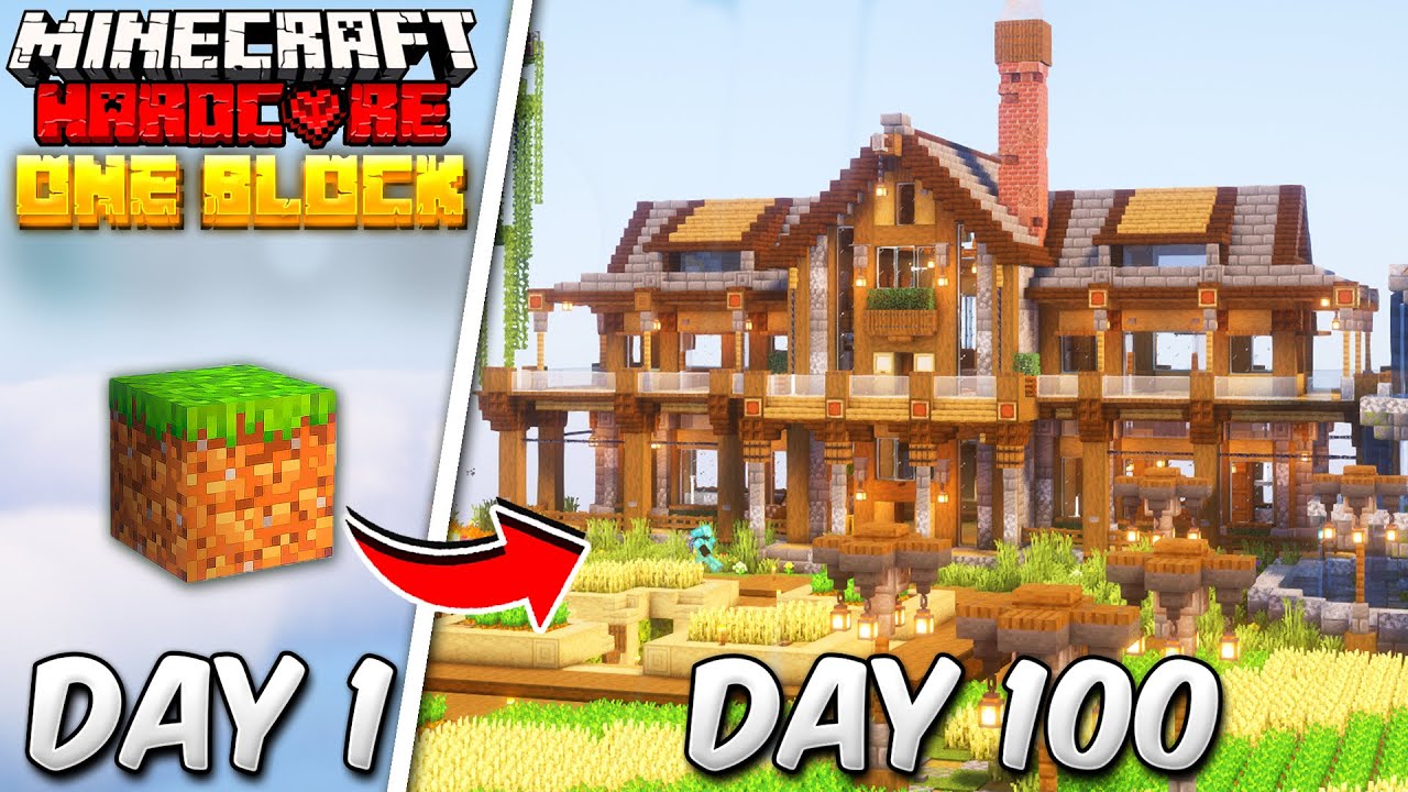 I Survived 100 Days on ONE BLOCK in Minecraft Hardcore (Hindi)