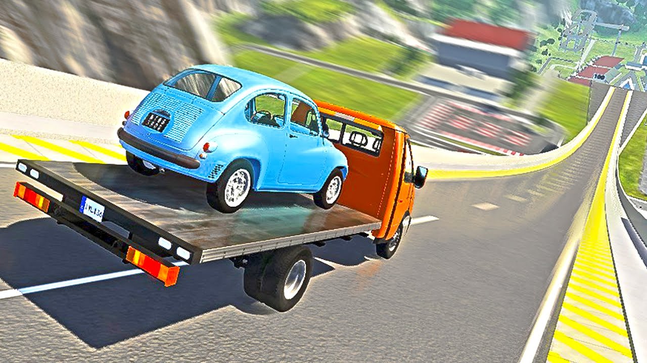 ТУРБО СПУСК БЕЗ ТОРМОЗОВ в BeamNG Drive - Адские спуски без тормозов в БеамНГ Драйв