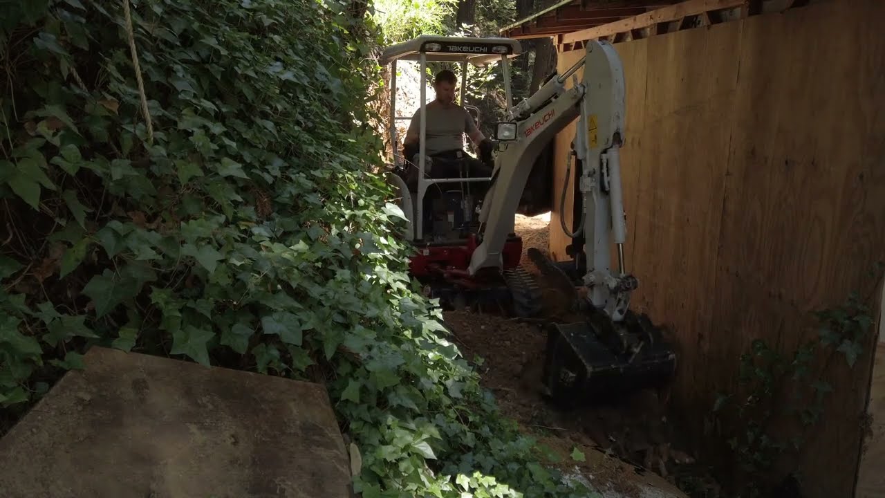 Cutting Hillside Trail Section 8 Takeuchi TB216 Excavator
