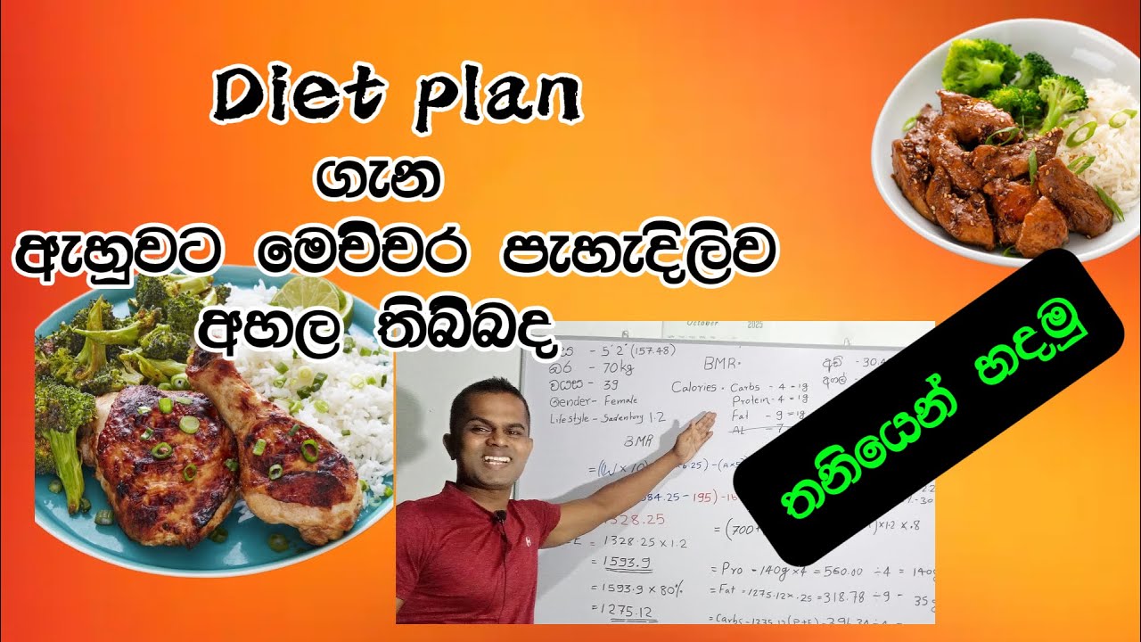 තමන්ට ගැලපෙන Diet Plan ඒකක් නිසි අවබෝධයෙන් හදමු