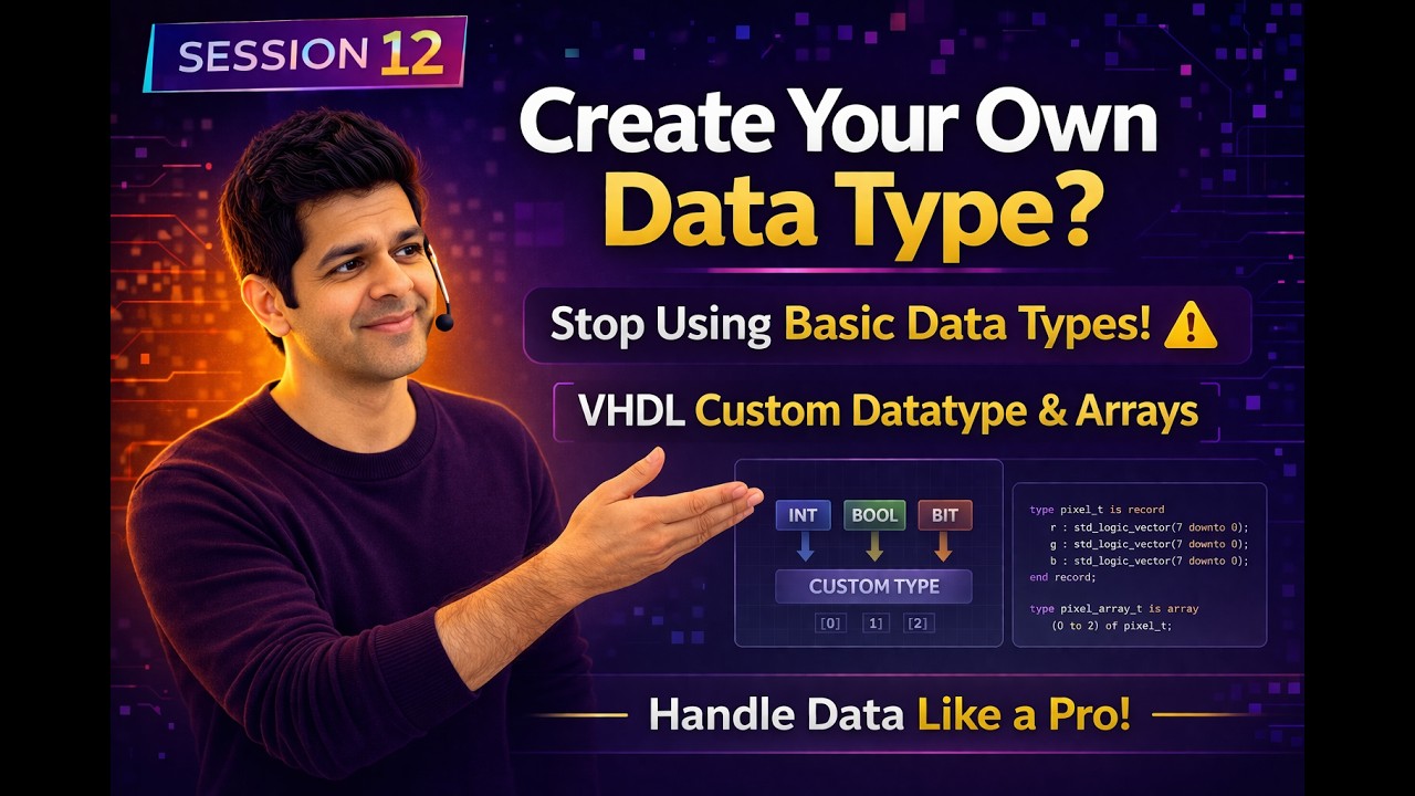 1️⃣2️⃣ ~ Custom Data Types and VHDL ARRAY | How to use them effectively | Course 04 #vhdl