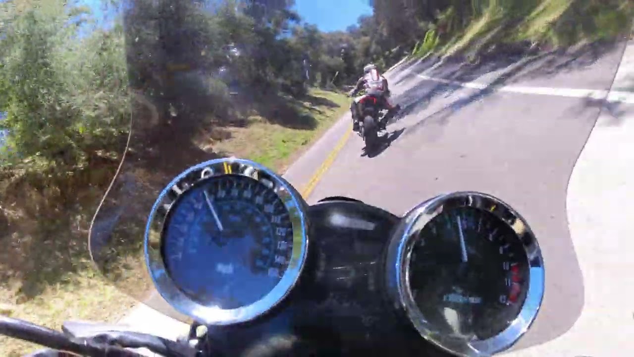 Z900RS Running Up South Grade. Streetfighter V4 SP Leading The Way