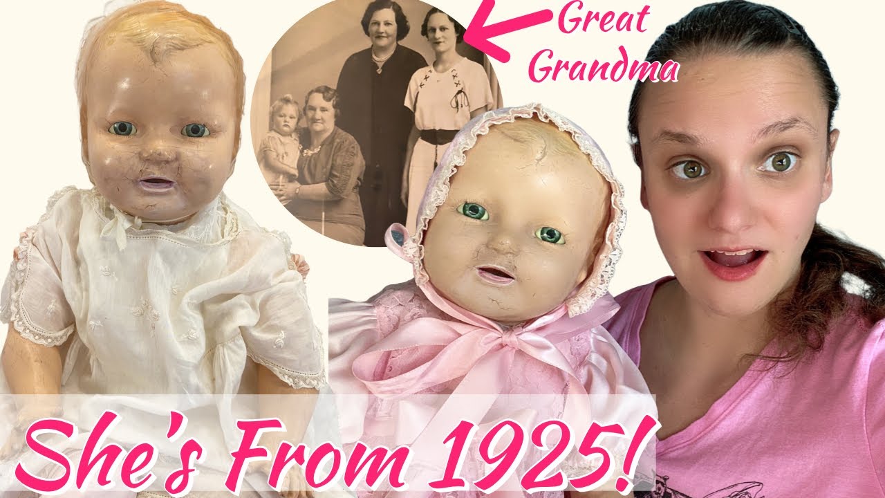 95 Year Old Baby?! Vintage Composition Doll and Baby Clothes from 1925 Haul & Review