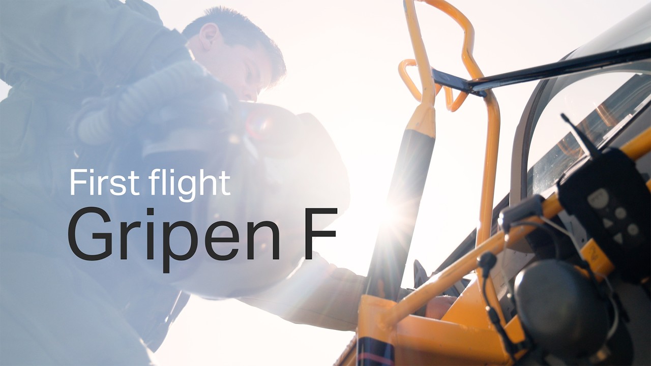 Gripen F first flight