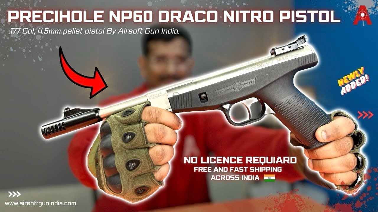 India’s First Nitro Piston Air Pistol! | Precihole NP60 Draco Unboxing & Review | Airsoft Gun India