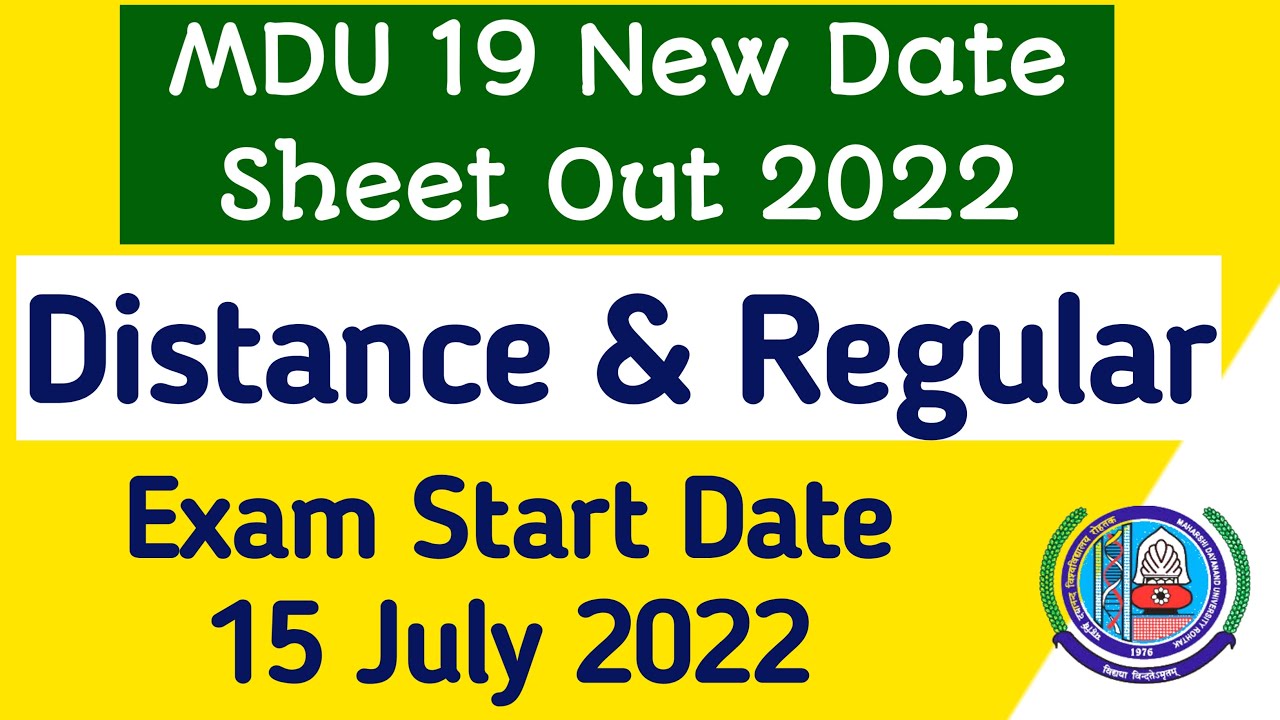 Mdu Distance Datesheet 2022 | Mdu Ma distance datesheet 2022 | Mdu M.Sc & M.com Distance Datehseet