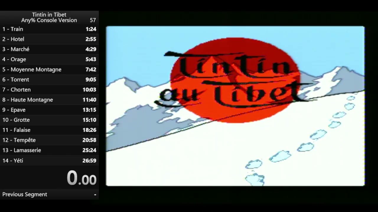 Tintin au Tibet SpeedRun Facile 25min23s