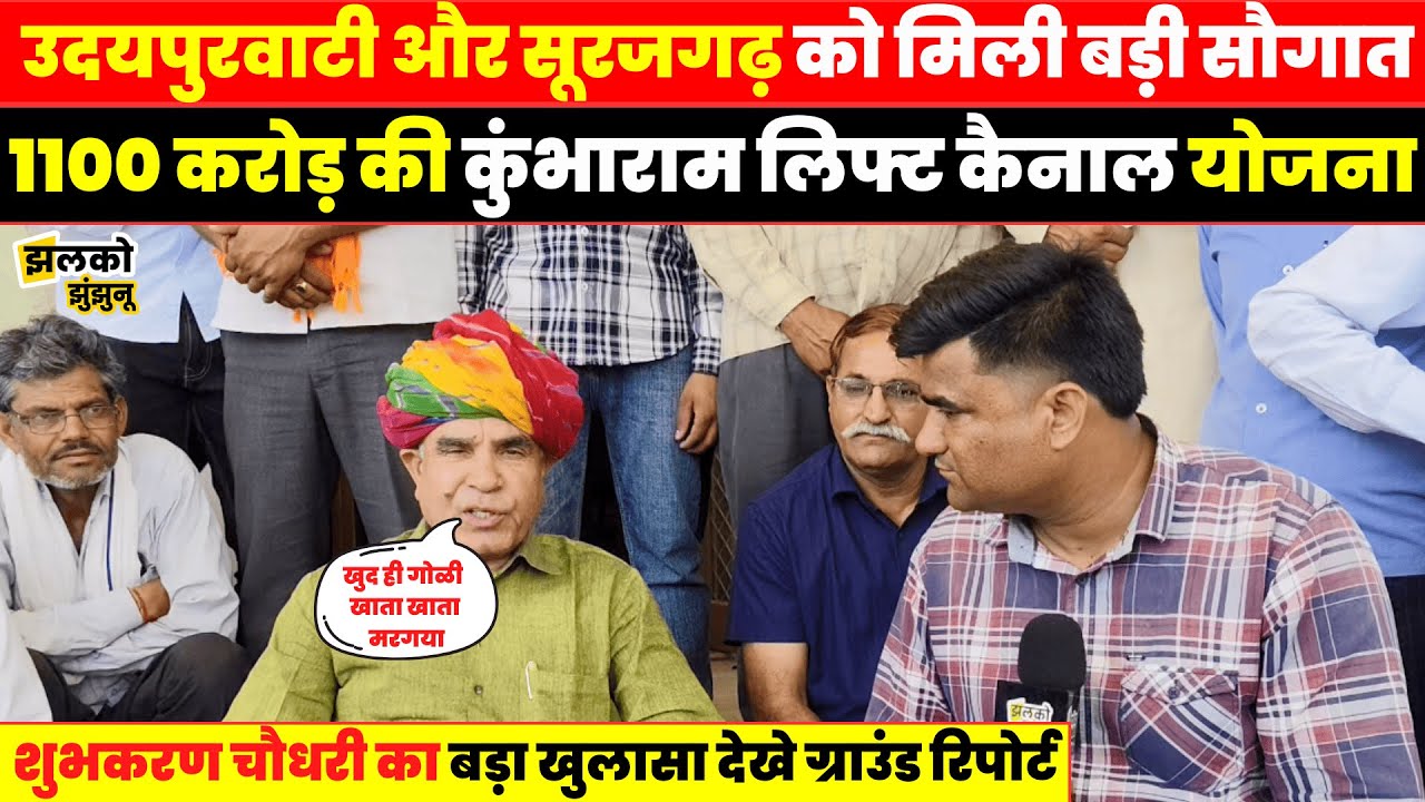 1100 करोड़ का तोहफा! शुभकरण चौधरी ने किया बड़ा खुलासा Jhunjhunu को मिली Kumbharam Canal योजना