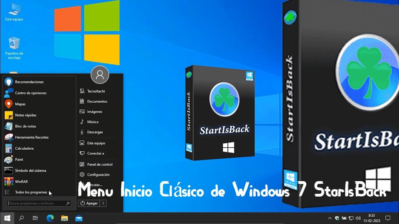 TecnoItachi - Menú Clásico de Windows 7 Para Windows 10 StartIsBack   32 y 64 Bits